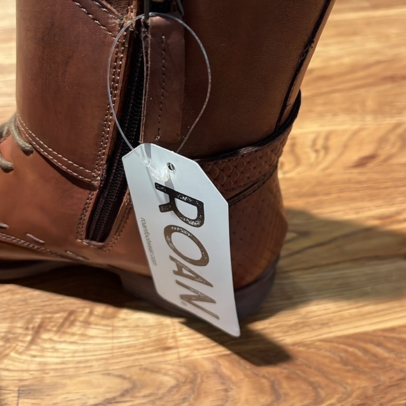 NWT Bed Stu Roan Leather Deception Wrap Over Combat Boots - Picture 4 of 7